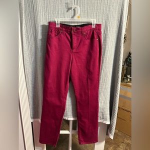 KIM ROGERS straight leg pants Size 10 EUC Elastic waist with button & zipper